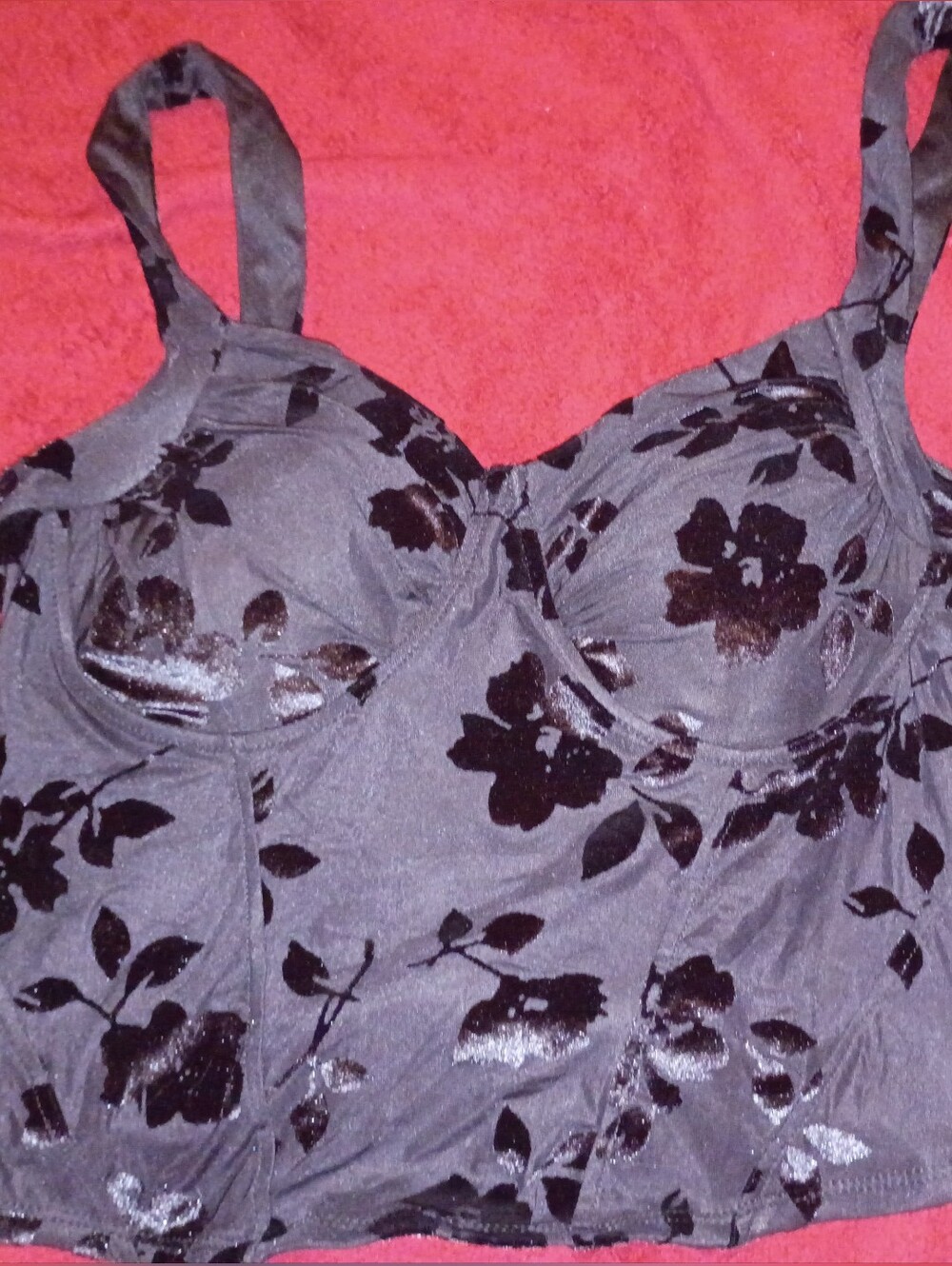 Madden Girl Black Floral Bustier Top